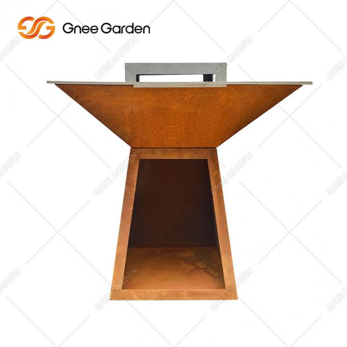 Trapezoid σχαρών κοιλωμάτων πυρκαγιάς ΣΧΑΡΩΝ χάλυβα Corten διαμόρφωσε τις υπαίθριες μαγειρεύοντας σχάρες για το κόμμα σχαρών κήπων