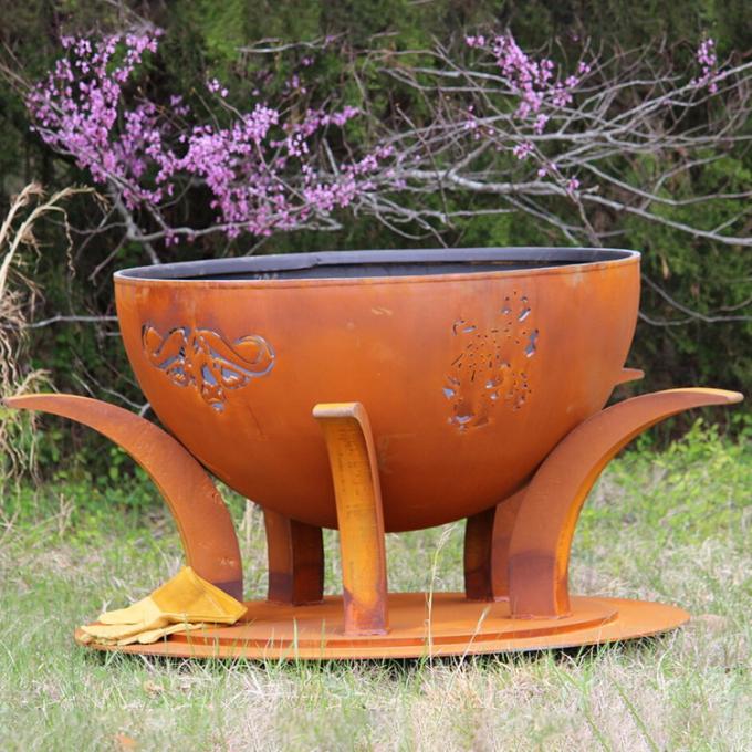 Corten χάλυβα πυρκαγιάς κοιλωμάτων λέιζερ ξύλινη καίγοντας φωτιά στρατοπέδευσης κοιλωμάτων πυρκαγιάς περικοπών ζωική