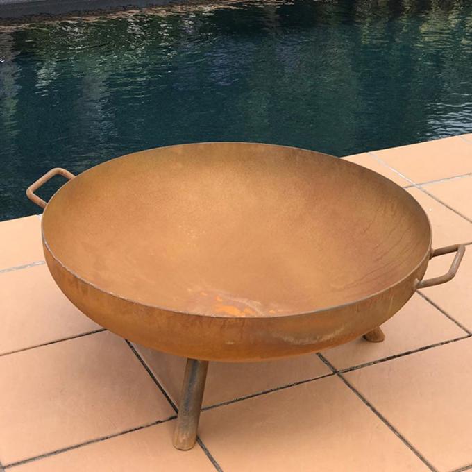 Στρογγυλό Corten χάλυβα πυρκαγιάς κοιλωμάτων κύπελλο πυρκαγιάς χάλυβα Corten κήπων διακοσμητικό
