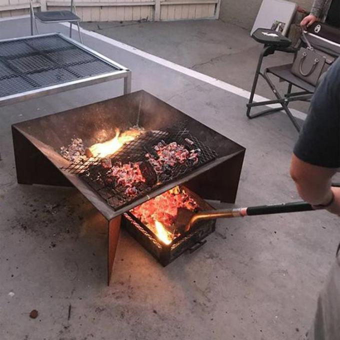 Υπαίθριο πυρκαγιάς κοιλωμάτων κατωφλιών στρατοπέδευσης υλικό στρατοπέδευσης Firepit χάλυβα Corten κήπων ξύλινο καίγοντας