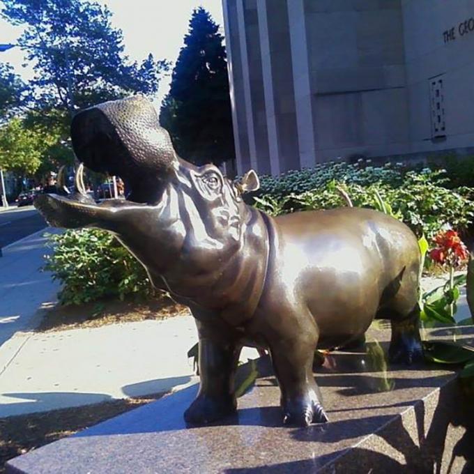 Κήπων ντεκόρ τέχνης έξοχο Hippo γλυπτό χαλκού αγαλμάτων υπαίθριο
